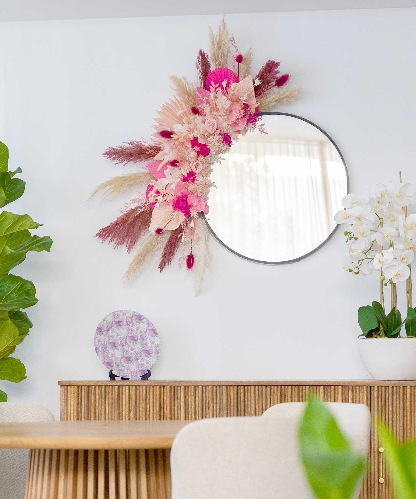 Floral Mirror and Wall Clocks - Office Flower