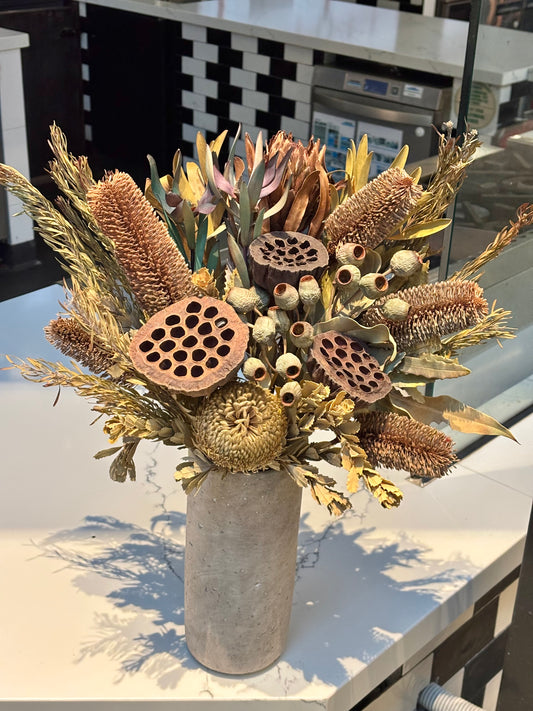 Rustic Dried Flowers with Vase