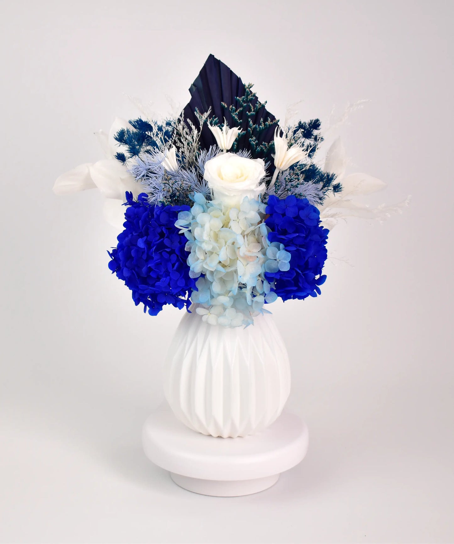 Blue and White Preserved Flowers - Office Flower