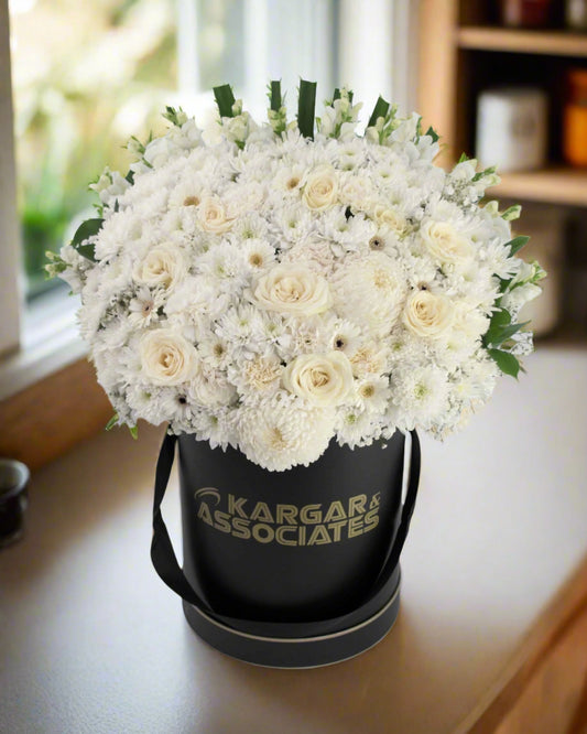 Black & White Flower Box - Office Flower