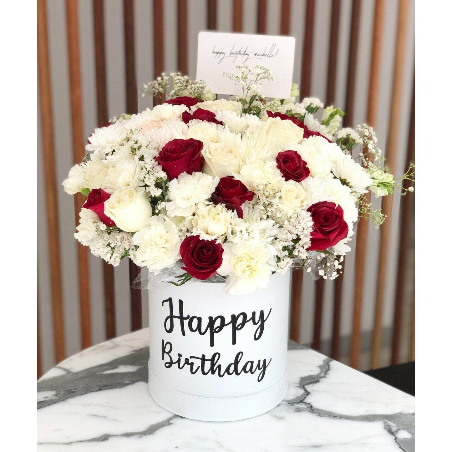 White and Red Blooms - Office Flower