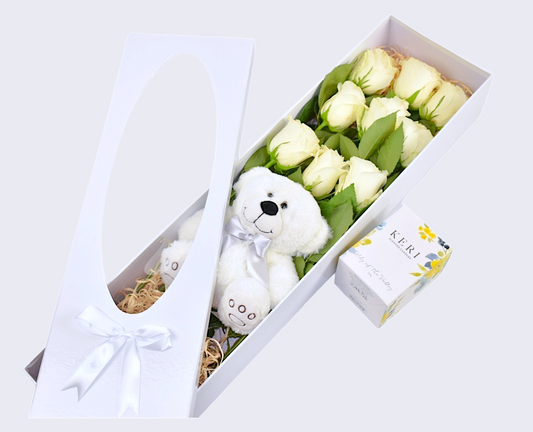 White Roses Gift Box - Rose Delivery