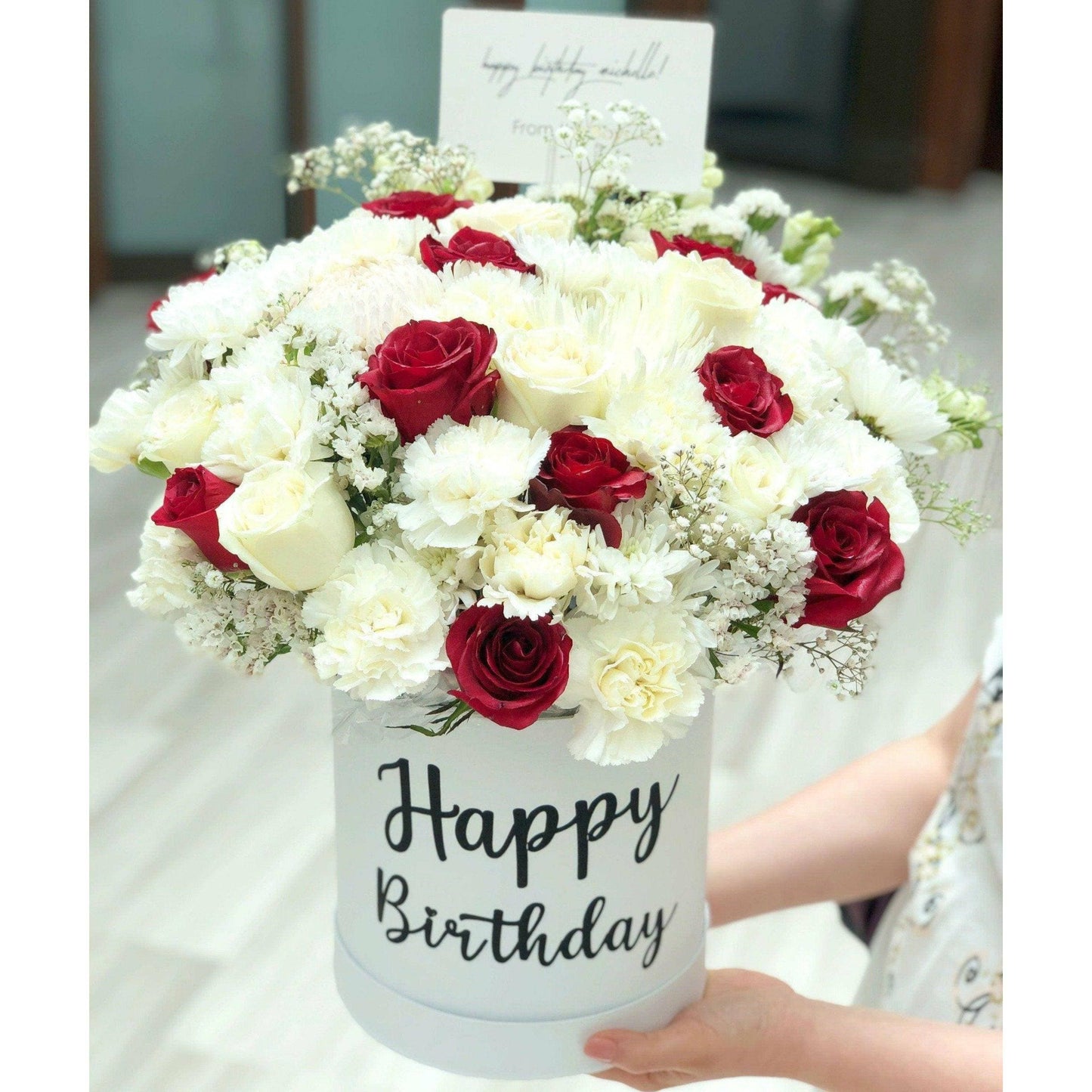 White and Red Blooms - Office Flower