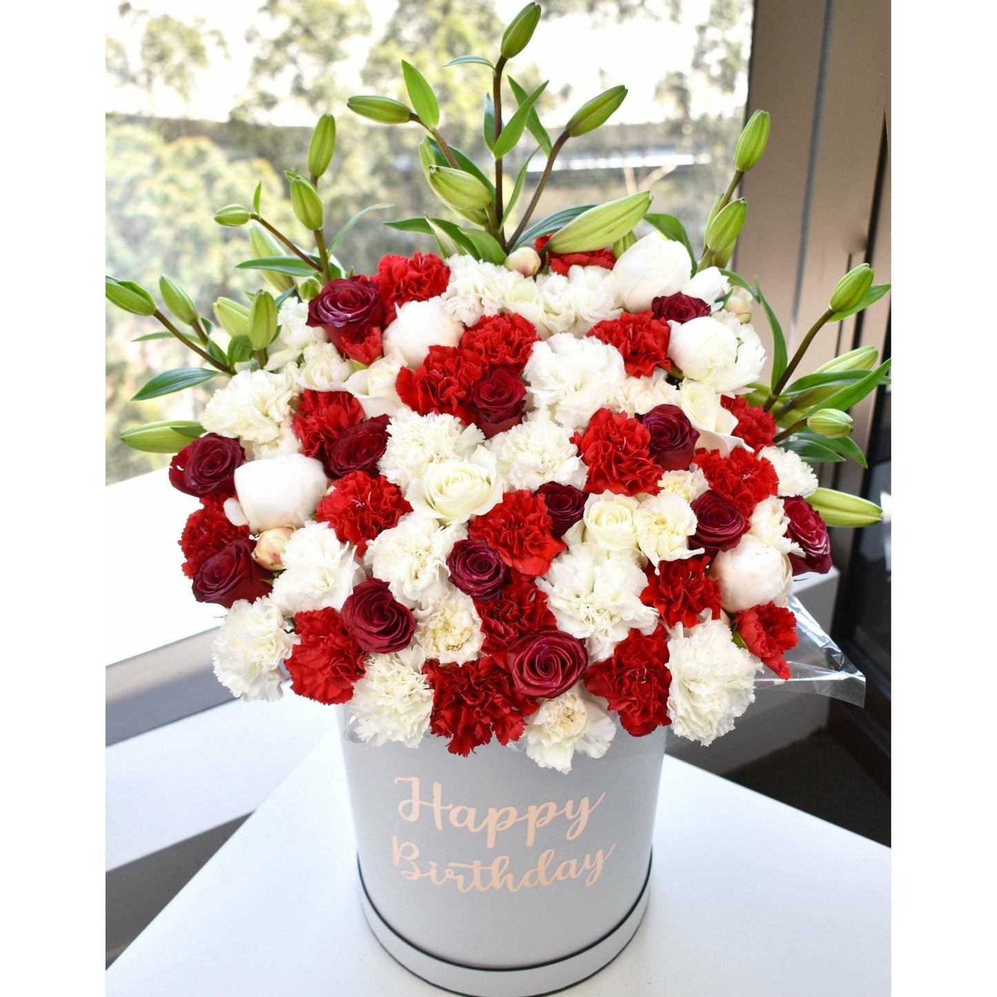 White and Red Blooms - Office Flower