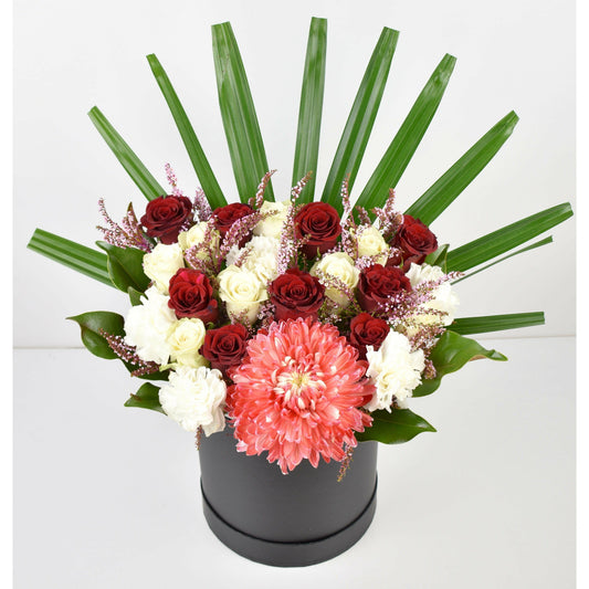 Red and White Blooms (Black Edition) - Office Flower