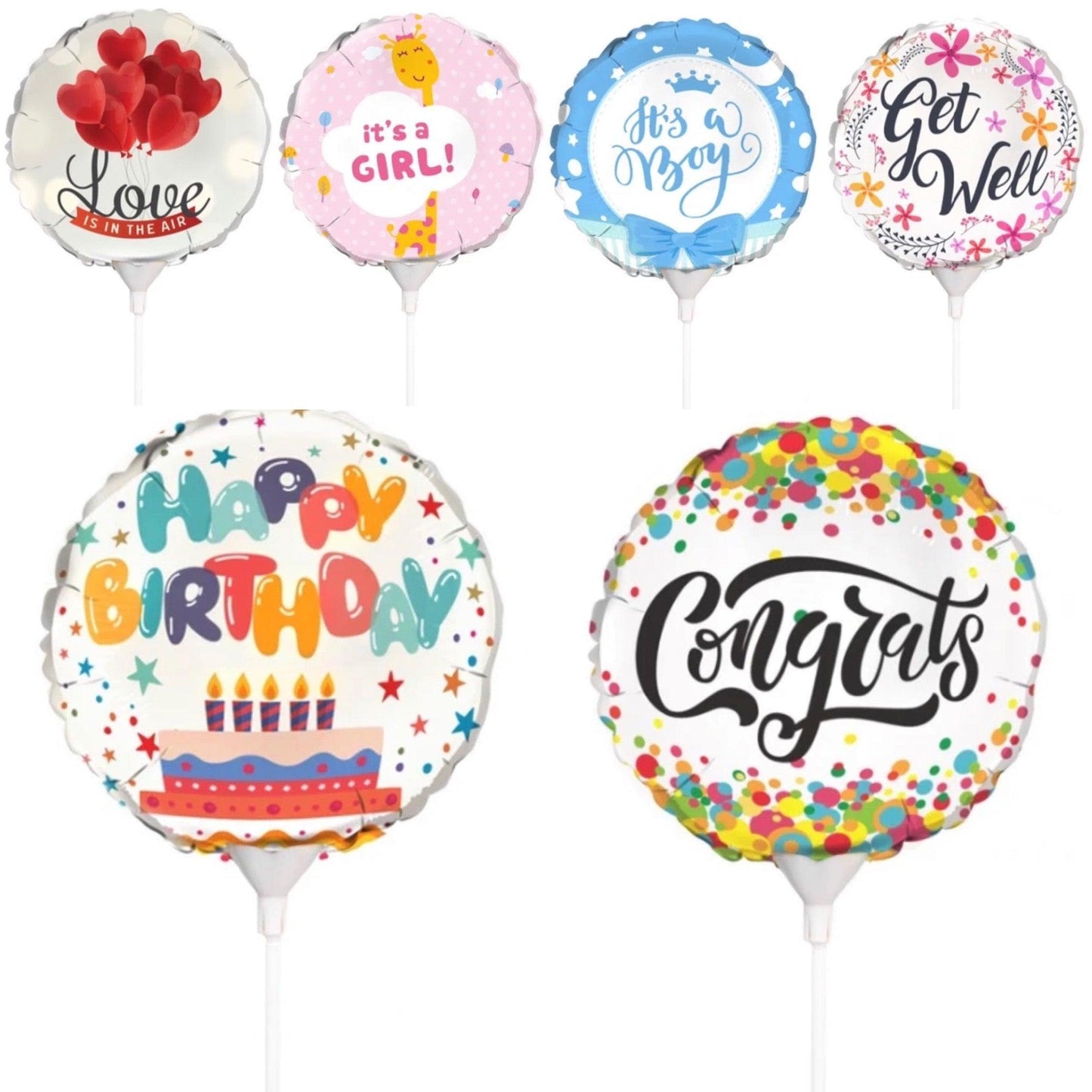 Air Filled Foil Balloon 9" (22.5cmD) - Office Flower