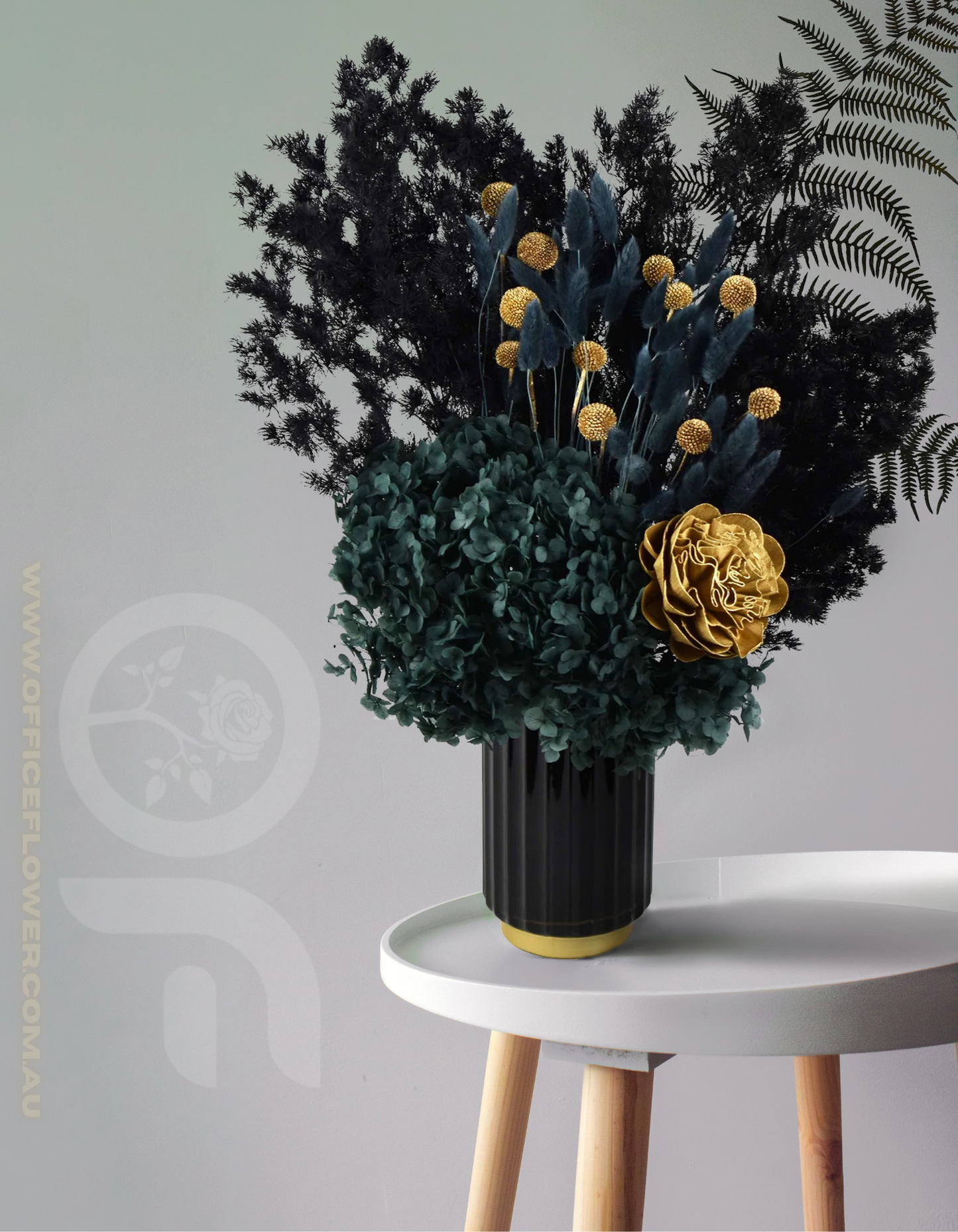 Preserved Flowers - Black and Gold - Office Flower