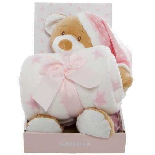 Starbright Teddy Bear Gift Pack Bear and Blanket Pink - Office Flower