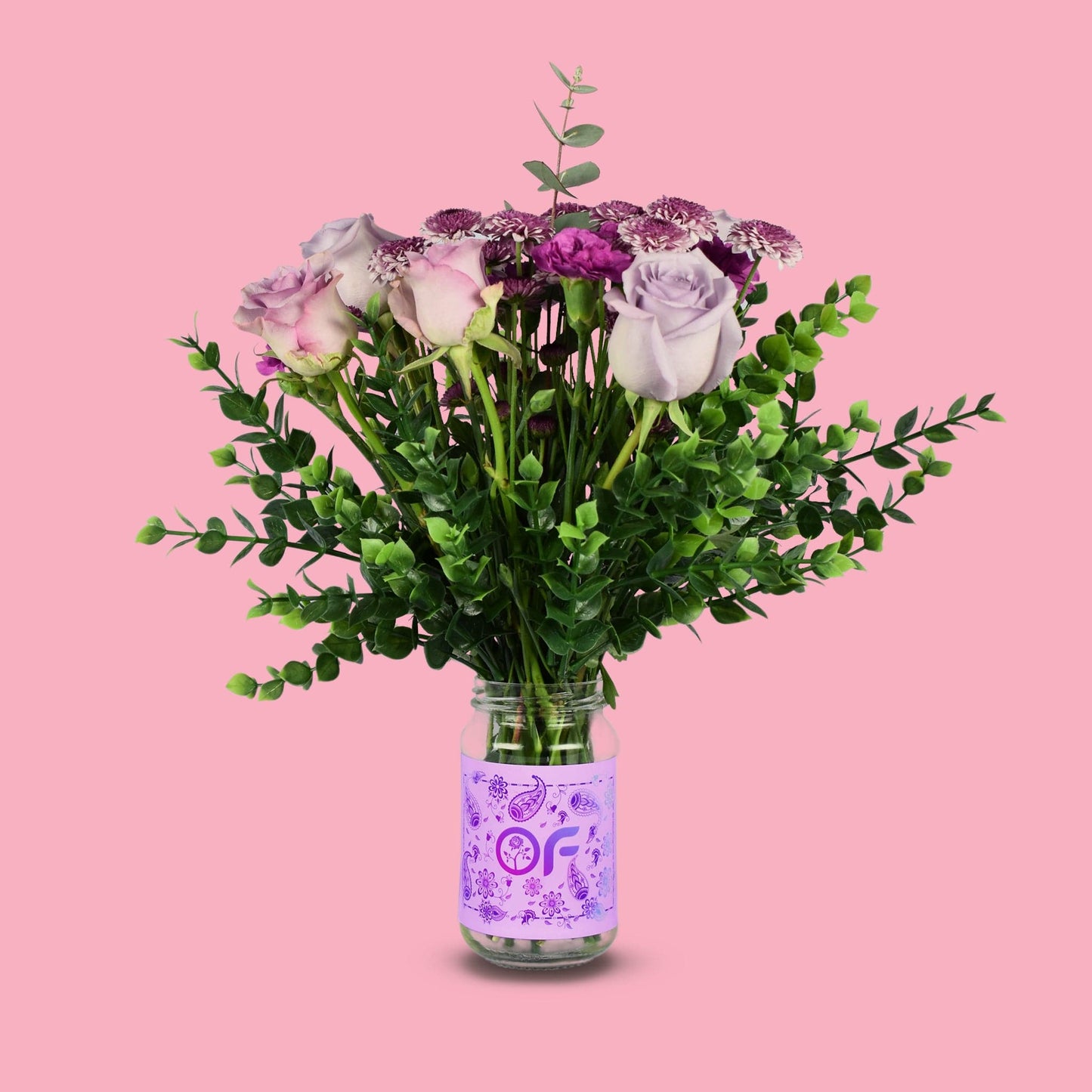 purple flower jar- Officeflower