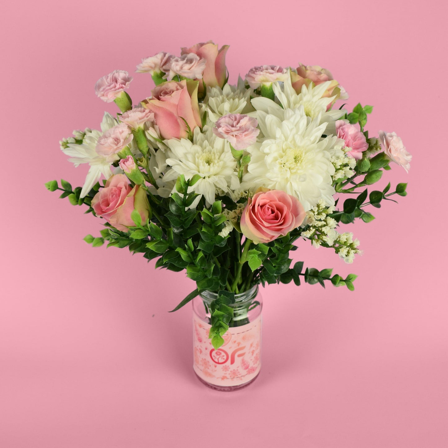 Pink and White Jar - Office Flower