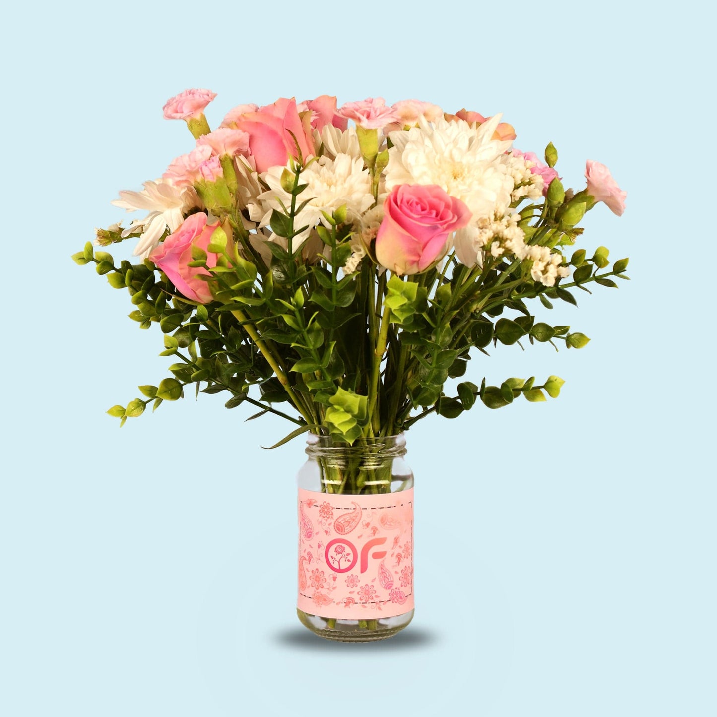 Pink and White Jar - Office Flower
