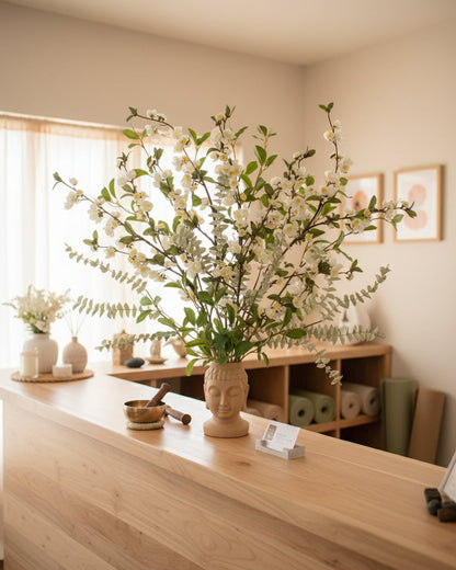 Flowers for yoga center decoration 