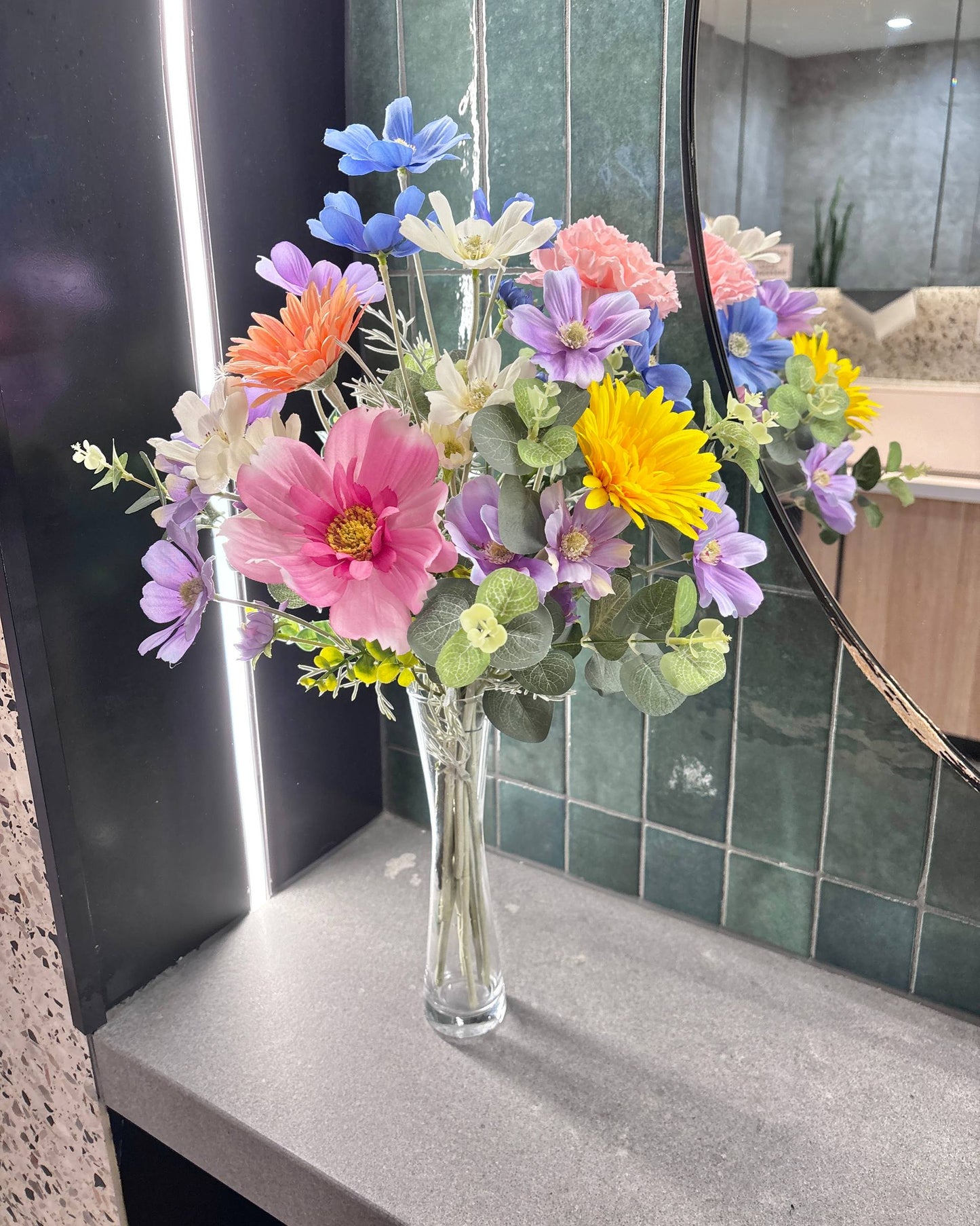 flowers artificial bold colours