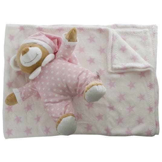 Starbright Teddy Bear Gift Pack Bear and Blanket Pink - Officeflower